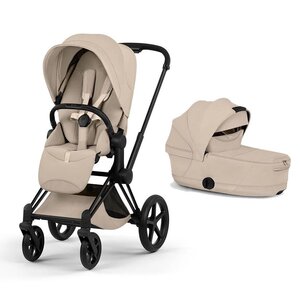 Cybex Priam Style stroller set Cozy Beige, Frame Matt Black- Style Collection - Cybex