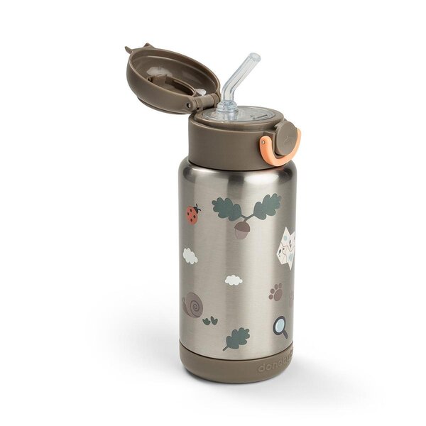 Done by Deer Insulated straw bottle 340ml, Tiny trails Sand - Done by Deer