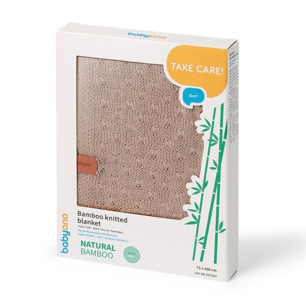 BabyOno kootud bambustekk 75x100cm, Beige - BabyOno