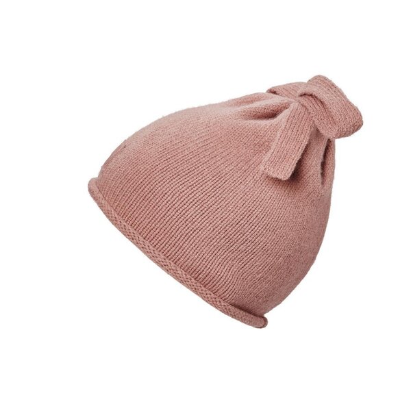 Elodie Details Furry Knit Beanie Rosy Bow - Elodie Details