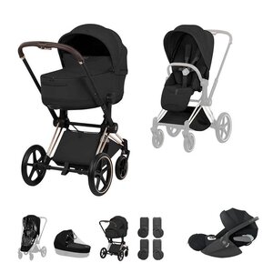 Cybex Priam Style 3in1 vankrikomplekt, Sepia Black, Rose gold - Cybex