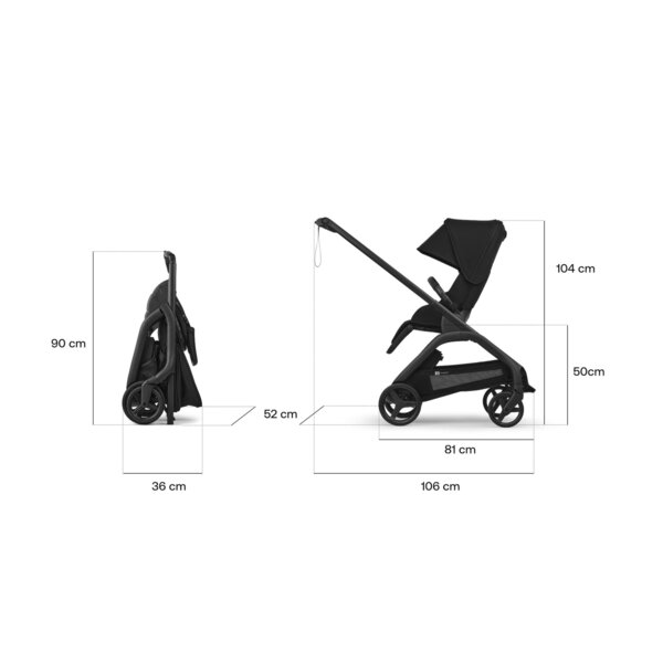 Bugaboo Dragonfly 2in1 kомплект коляски Black/Desert Taupe - Bugaboo