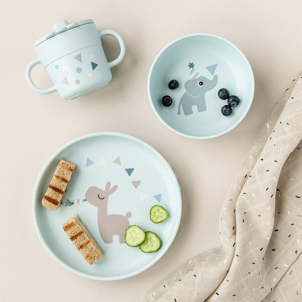 Done by Deer Foodie dinner set with suction, Celebration Blue - Done by Deer