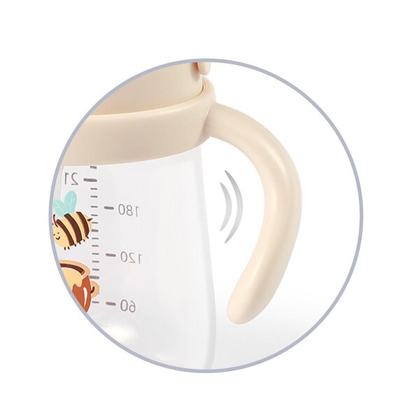 BabyOno kõrre ja raskusega joogipudel 270ml, Beige - BabyOno
