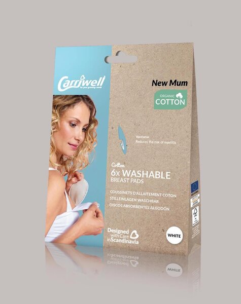 Carriwell Washable Breast Pads 6´s white - Carriwell