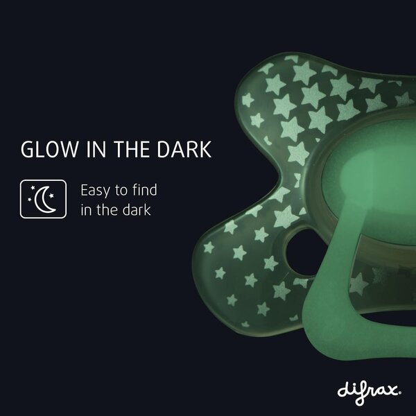 Difrax 127 Glow - 6+ months natural night soother with ring - Difrax